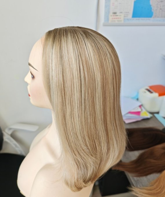 Cold golden Lace top wig with Premium remy brazilian hair