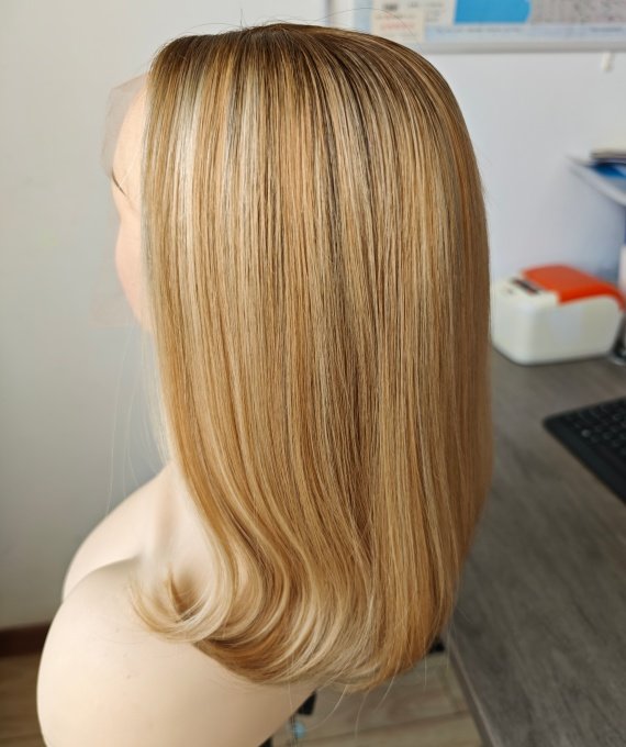 Luxury human hair wigs lace top