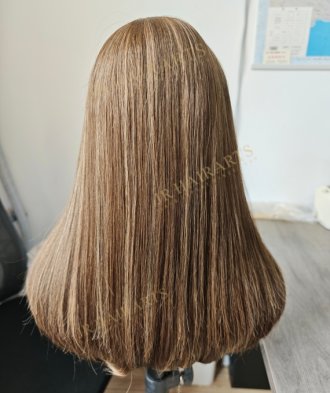 Dark brown golden 18" Lace Top Wig